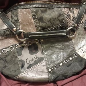 Vintage Coach Black Patchwork Purse